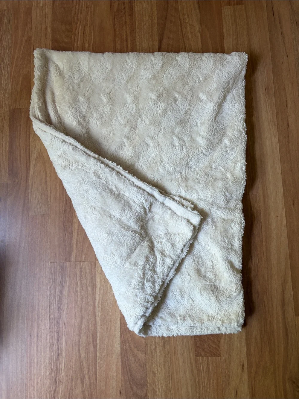 Pier 1 Cream Plush Throw Blanket - Soft Neutral Cozy Throw
